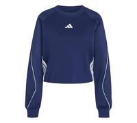adidas Mujer Stadium 3 Stripes Crew Sweatshirt, Dark Blue, XXL