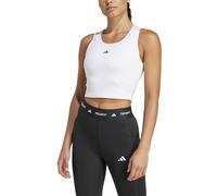 adidas Mujer Techfit Cropped Training Tank Top Shirt, White, M