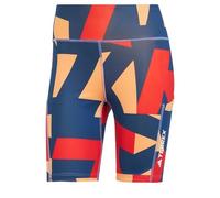adidas Mujer Terrex Multi 8inch Printed Tight Shorts, Semi Impact Orange/Pure Ruby/Pure Ruby/Semi Cobalt Blue, M