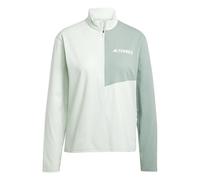 adidas Mujer Terrex Multi Climacool Half Zip Long Sleeve, Linen Green, M