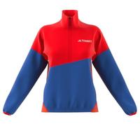 Adidas Mujer Terrex Multi Climawarm Fleece Anorak, Pure Ruby/Semi Cobalt Blue/Semi Impact Orange, XL