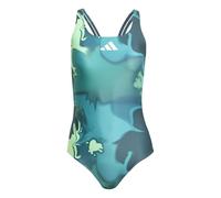 adidas Mujer Tie Dye Graphic V Back Swimsuit, Aurora Ivy/White, 40
