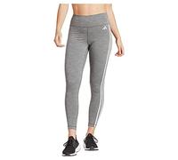 adidas Mujer Train Essentials 3-Stripes High-Waisted 7/8 Leggings, dark grey heather, L