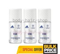 Adidas Mujer UEFA Star Roll-On Desodorante 3-Pack 72H Protección Seca Para...