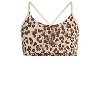 adidas Niñas Animal Print Sport Bra, Crystal Linen/Khaki Six/Dark Brown/Dark Brown, 14-15 Years
