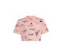 adidas Niñas Brand Love Junior Girls Cropped T-Shirt, Semi Pink Spark/Black, 14-15 Years