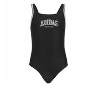adidas Niñas Collegiate C-Back Swimsuit Kids Swimwear, Black/White, 11-12 Years
