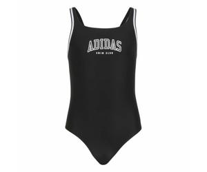 adidas Niñas Collegiate C-Back Swimsuit Kids Swimwear, Black/White, 11-12 Years