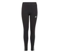 adidas Niñas Essentials 3-Stripes Cotton Tights, Black / White, 11-12 Years