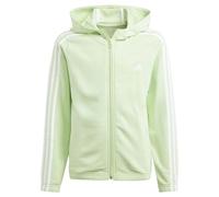 adidas Niñas Essentials 3-Stripes Full-Zip Hoodie, Semi Green Spark/White, 7-8 Years
