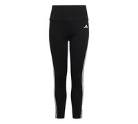 adidas Niñas Essentials AEROREADY 3-Stripes High-Waisted Tights, Black / White, 13-14 Years