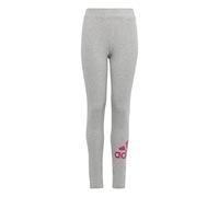 adidas Niñas Essentials Big Logo Cotton Tights, Medium Grey Heather/Semi Lucid Fuchsia, 13-14 Years