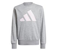 adidas Niñas Essentials Sweatshirt, Medium Grey Heather/Clear Pink, 11-12 Years