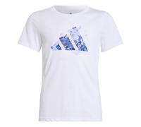adidas Niñas Flower Print Training Graphic Tshirt, White, 11-12 Years