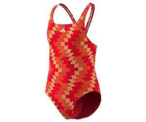 adidas Niñas Football-Inspired V-Back Graphic Swimsuit Kids Swimwear, Lucid Red, 9-10 Years
