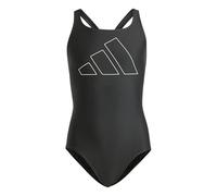adidas Niñas Performance Big Bars Swimsuit Kids, Black/White, 7-8 Years