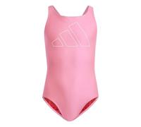adidas Niñas Performance Big Bars Swimsuit Kids, Lucid Pink/White, 13-14 Years