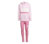 adidas Niñas Seasonal Essentials Tiberio 3 Stripes Fleece Leggings Set Track Suit, true pink/white/clear pink, 7-8 Years