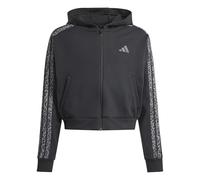 adidas Niñas Seasonals Animal Full Zip Hoodie Sweatshirt, Black/Multicolor/Grey Six, 9-10 Years