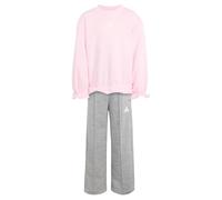adidas Niñas Seasonals Ruffles Sweatset Little Girls Track_Suit, clear pink/white, 6-7 Years