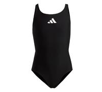 adidas Niñas Solid Small Logo Swimsuit, Black / White, 11-12 Years
