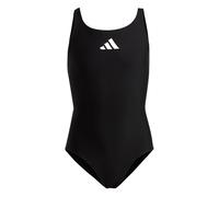 adidas Niñas Solid Small Logo Swimsuit, Black / White, 7-8 Years