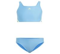 adidas Niñas Sportswear 3-Stripes Bikini Kids, Blue Burst/Green Spark, 5-6 Years