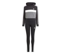 adidas Niñas Tiberio 3-Stripes Colorblock Fleece Leggings Set Kids, black/white/white, 7-8 Years