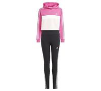 adidas Niñas Tiberio 3-Stripes Colorblock Fleece Leggings Set Kids, semi lucid fuchsia/white/white, 14-15 Years