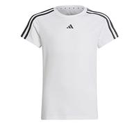 adidas Niñas Train Essentials AEROREADY 3-Stripes Slim-Fit Training tee, White/Black, 7-8 Years