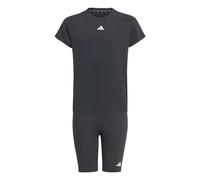 adidas Niñas Train Essentials Tee and Shorts Set Kids, black/white, 13-14 Years