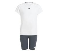 adidas Niñas Train Essentials Tee and Shorts Set Kids, white/carbon, 9-10 Years