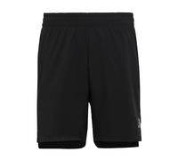 adidas Niños AEROREADY 3-Stripes Woven Shorts, Black/Reflective Silver, 9-10 Years