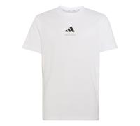 adidas Niños Boys Slogan Single Jersey Shirt, White, 15-16 Years