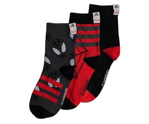 adidas Niños Marvel Spider-Man Crew Socks 3 Pairs, Black/Grey Six/Grey Six, 4-5 años