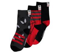 adidas Niños Marvel Spider-Man Crew Socks 3 Pairs, Black/Grey Six/Grey Six, 40-42