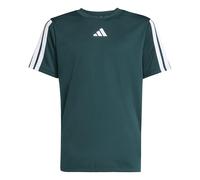 adidas Niños Train Essentials 3-Stripes T-Shirt, Aurora Ivy/White, 9-10 Years