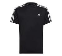 adidas Niños Train Essentials AEROREADY 3-Stripes Regular-Fit tee, Black/White, 7-8 Years