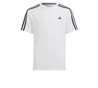 adidas Niños Train Essentials AEROREADY 3-Stripes Regular-Fit tee, White/Black, 7-8 Years