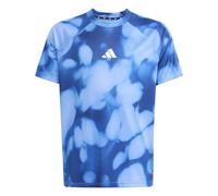 adidas Niños Training tee with Allover Graphic, Team Royal Blue/Dark Blue, 9-10 Years