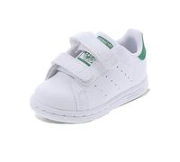 adidas Niños Zapatilla Stan Smith CF, Footwear White/Footwear White/Green, 25 EU