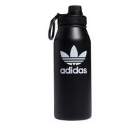 adidas Originals 1 Liter (32 oz) Metal Water Bottle, Hot/Cold Double-Walled Insulated 18/8 Stainless Steel, Black/White, One Size