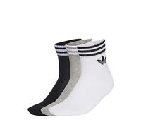 adidas Originals Adicolor Trefoil - Calcetines tobilleros (3 unidades), color negro, blanco y gris