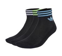 ADIDAS ORIGINALS Calcetines '3-Stripes Ankle 3 Pairs' azul claro / verde claro / negro / blanco 37-39 azul claro / verde claro / negro / blanco