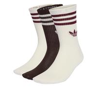 ADIDAS ORIGINALS Calcetines '3-Stripes Crew 3 Pairs' marrón oscuro / rojo vino / blanco 37-39 marrón oscuro / rojo vino / blanco