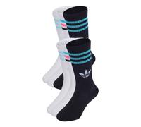 ADIDAS ORIGINALS Calcetines '3-Stripes Crew 6 Pairs Kids' azul oscuro / rosa claro / negro / blanco 25-27 EUR