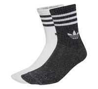 ADIDAS ORIGINALS Calcetines '3-Stripes Glitter Crew 2 Pairs' negro moteado / blanco 37-39 negro moteado / blanco