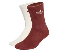 ADIDAS ORIGINALS Calcetines 'Fluffy Crew 2 Pairs' marrón castaño / offwhite 46-48 EUR