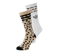 ADIDAS ORIGINALS Calcetines 'Leopard Crew 2 Pairs' beige / negro / blanco 42-44 beige / negro / blanco