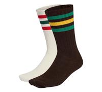 ADIDAS ORIGINALS Calcetines 'Ribbed Crew 2 Pairs' marrón oscuro / pino / rojo vivo / blanco 43-45 marrón oscuro / pino / rojo vivo / blanco